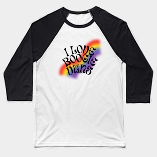 Rainbow Boogie (Black Text) Baseball T-Shirt